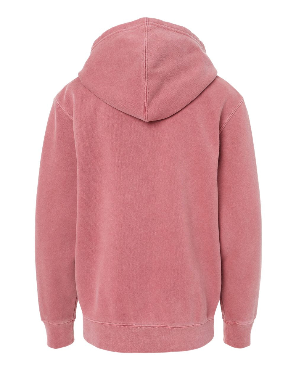 Youth Midweight Pigment-Dyed Hooded Sweatshirt - Back - B11176853 - Pigment Maroon