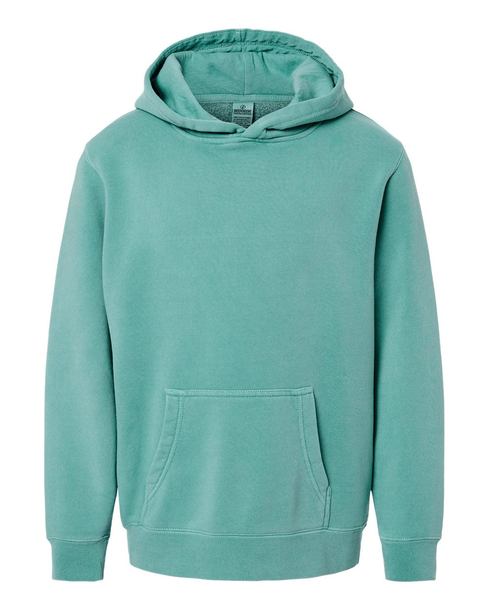 Youth Midweight Pigment-Dyed Hooded Sweatshirt - Front - B11176192 - Pigment Mint