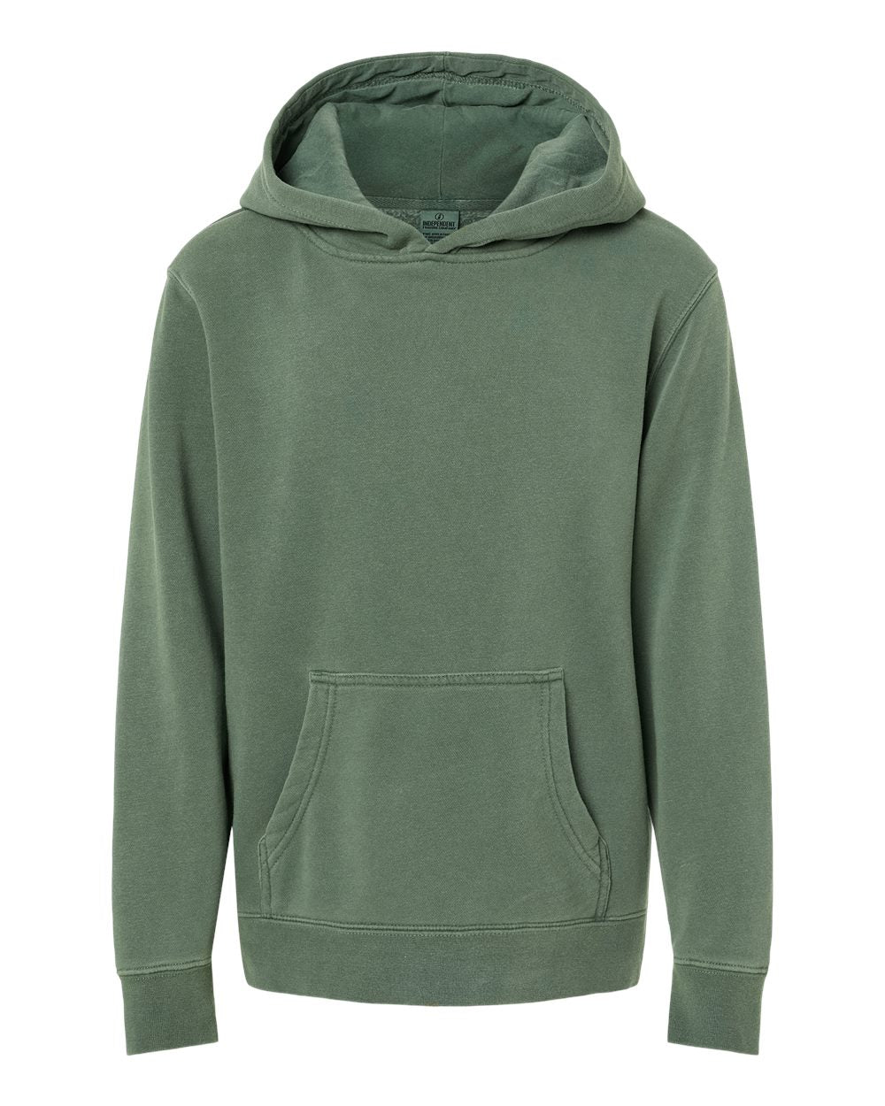 Youth Midweight Pigment-Dyed Hooded Sweatshirt - Front - B11176232 - Pigment Alpine Green