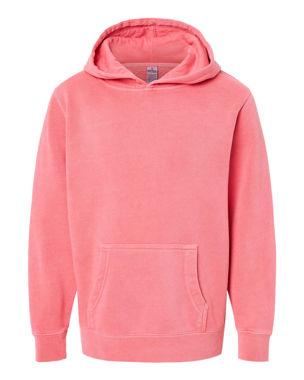 Youth Midweight Pigment-Dyed Hooded Sweatshirt - Front - B11176302 - Pigment Pink