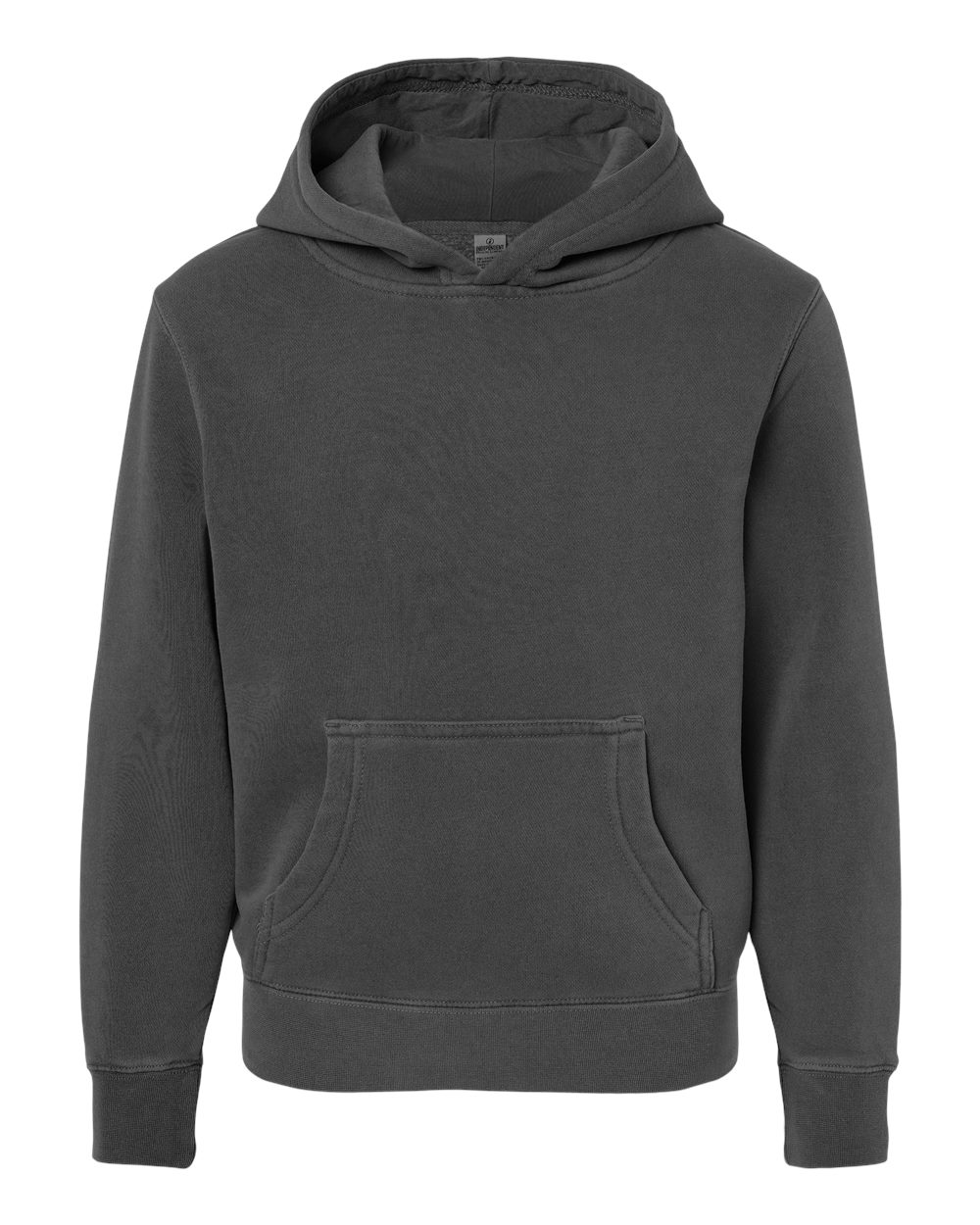 Youth Midweight Pigment-Dyed Hooded Sweatshirt - Front - B11176502 - Pigment Black
