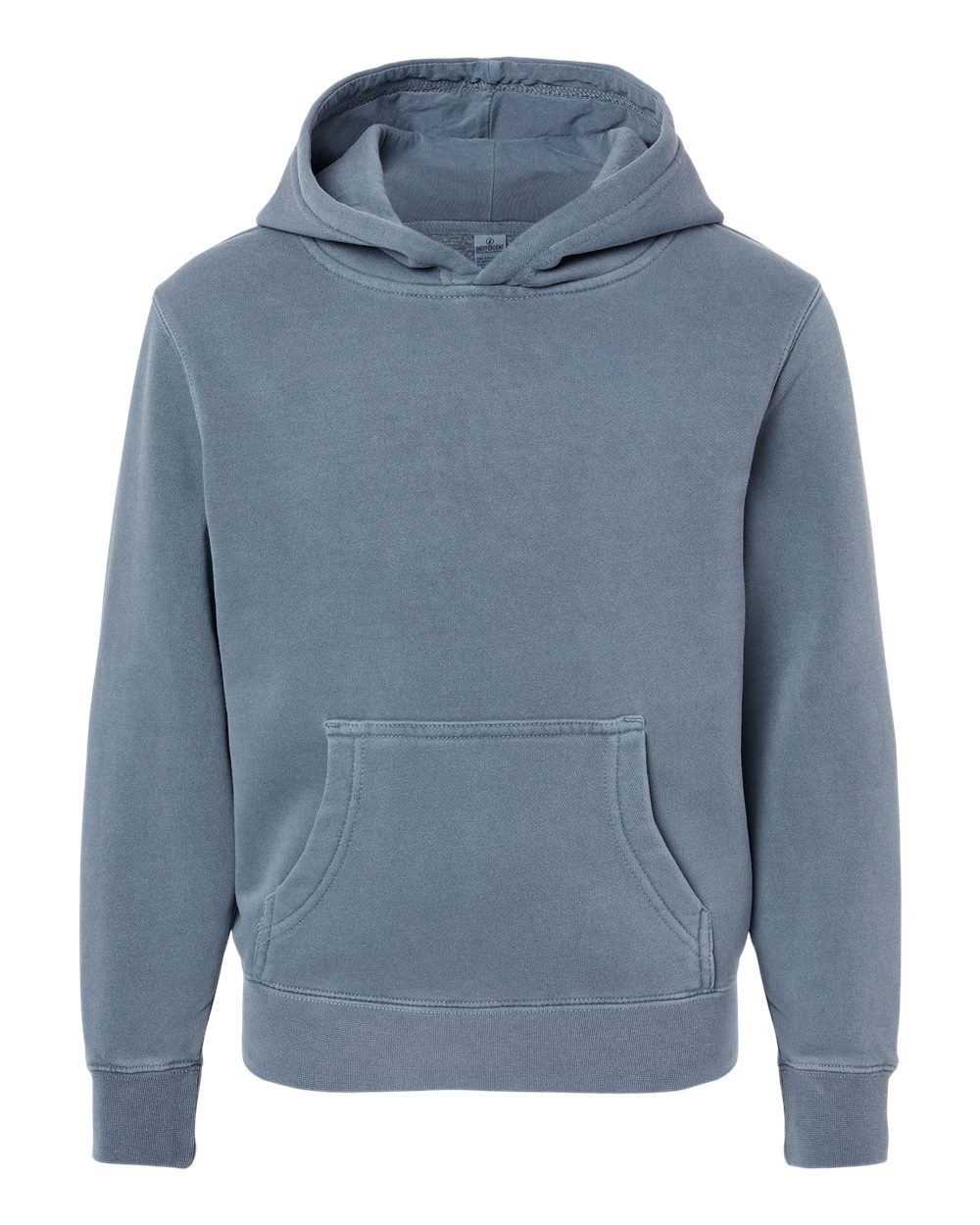 Youth Midweight Pigment-Dyed Hooded Sweatshirt - Front - B11176652 - Pigment Slate Blue