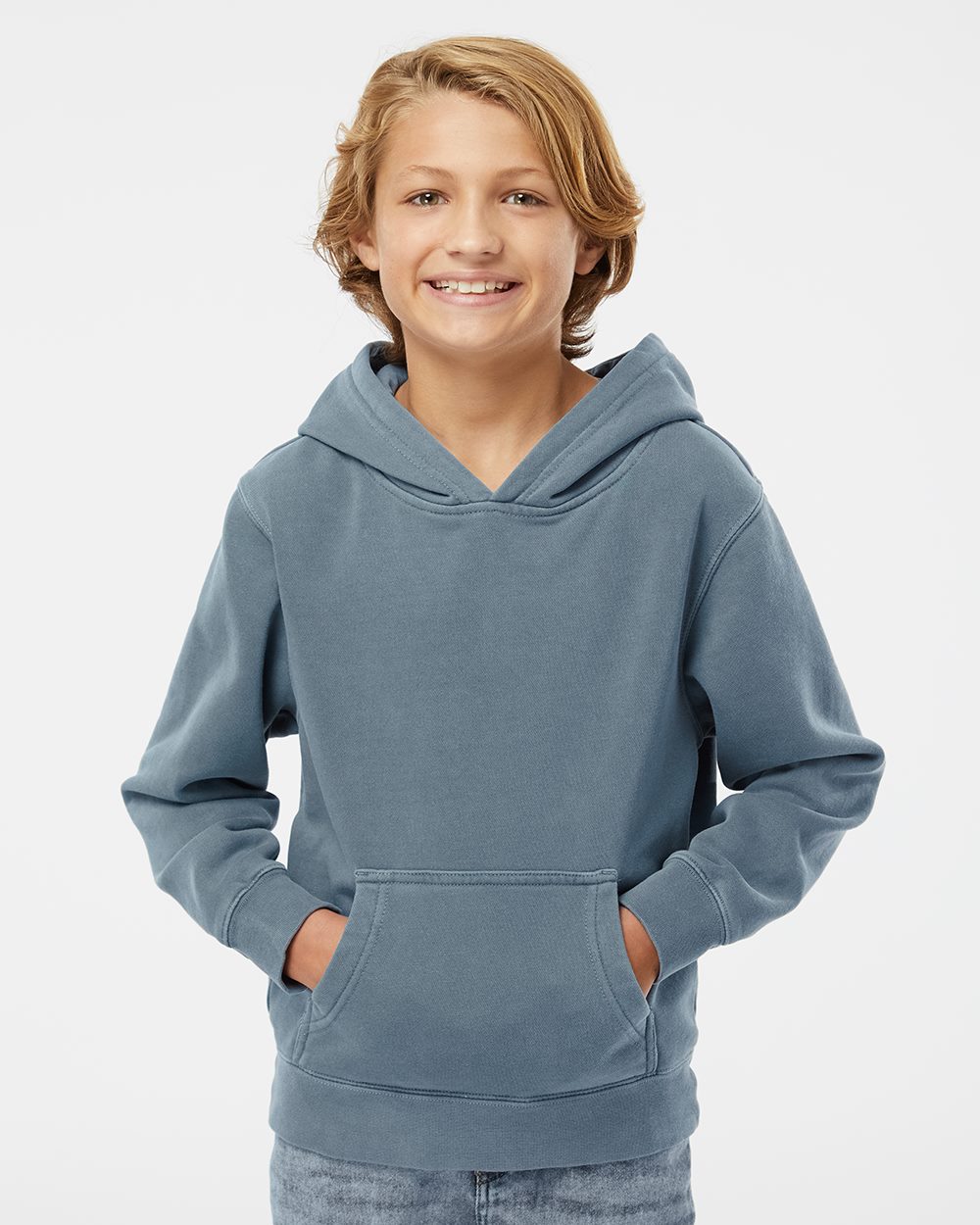 Youth Midweight Pigment-Dyed Hooded Sweatshirt - styleImage