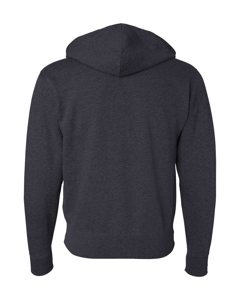 Unisex Lightweight Full-Zip Hooded Sweatshirt - Back - B81076092 - Charcoal Heather