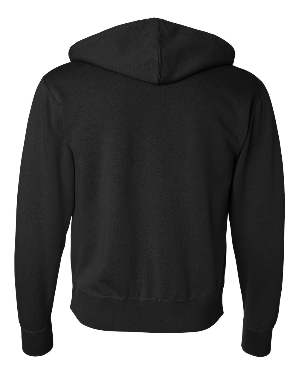 Unisex Lightweight Full-Zip Hooded Sweatshirt - Back - B81076502 - Black