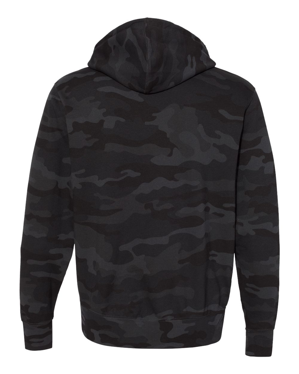 Unisex Lightweight Full-Zip Hooded Sweatshirt - Back - B81076512 - Black Camo