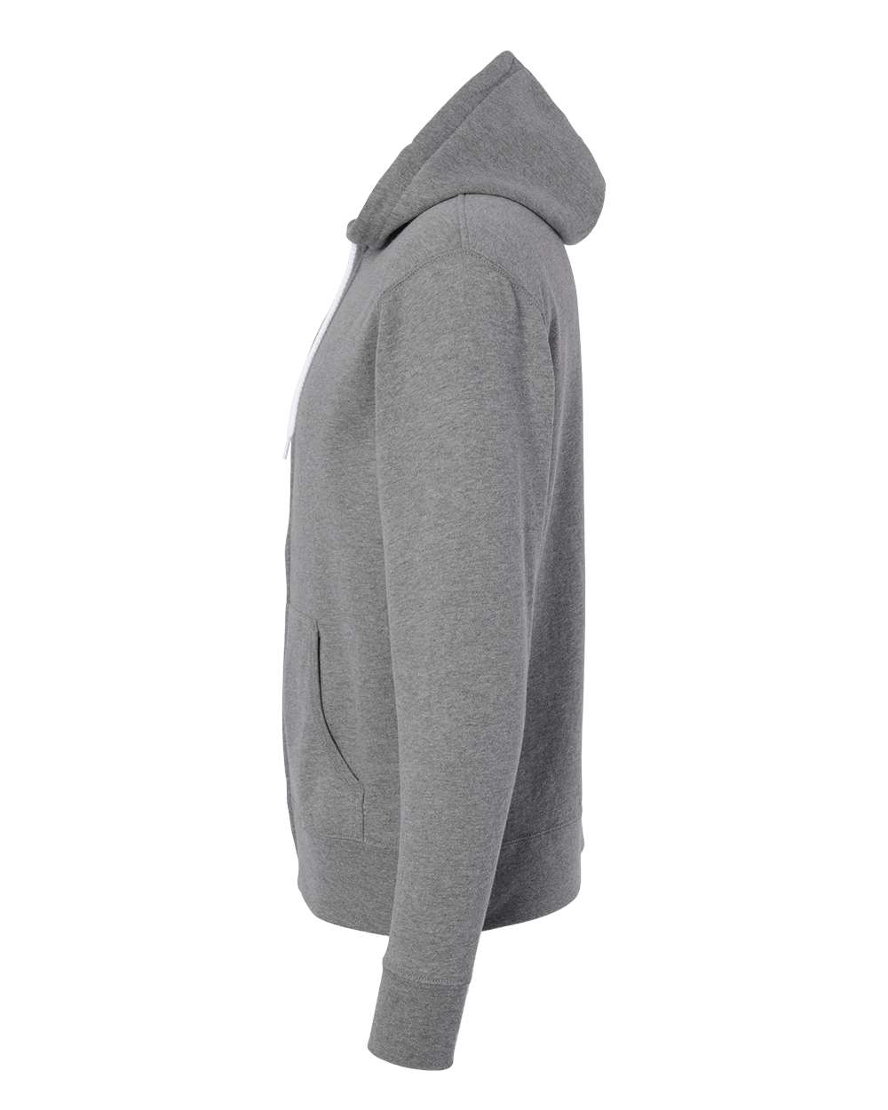 Unisex Lightweight Full-Zip Hooded Sweatshirt - DirectSide - B81076352 - Gunmetal Heather