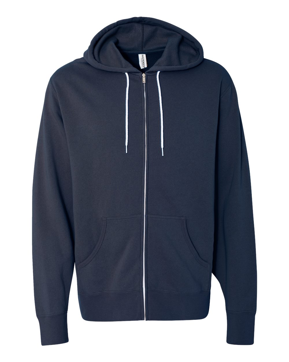 Unisex Lightweight Full-Zip Hooded Sweatshirt - Front - B81076663 - Slate Blue