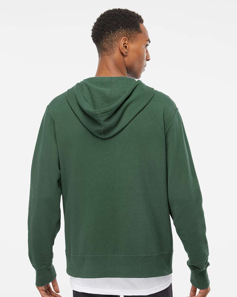 Unisex Lightweight Full-Zip Hooded Sweatshirt - OnModelBack - B81076232 - Alpine Green