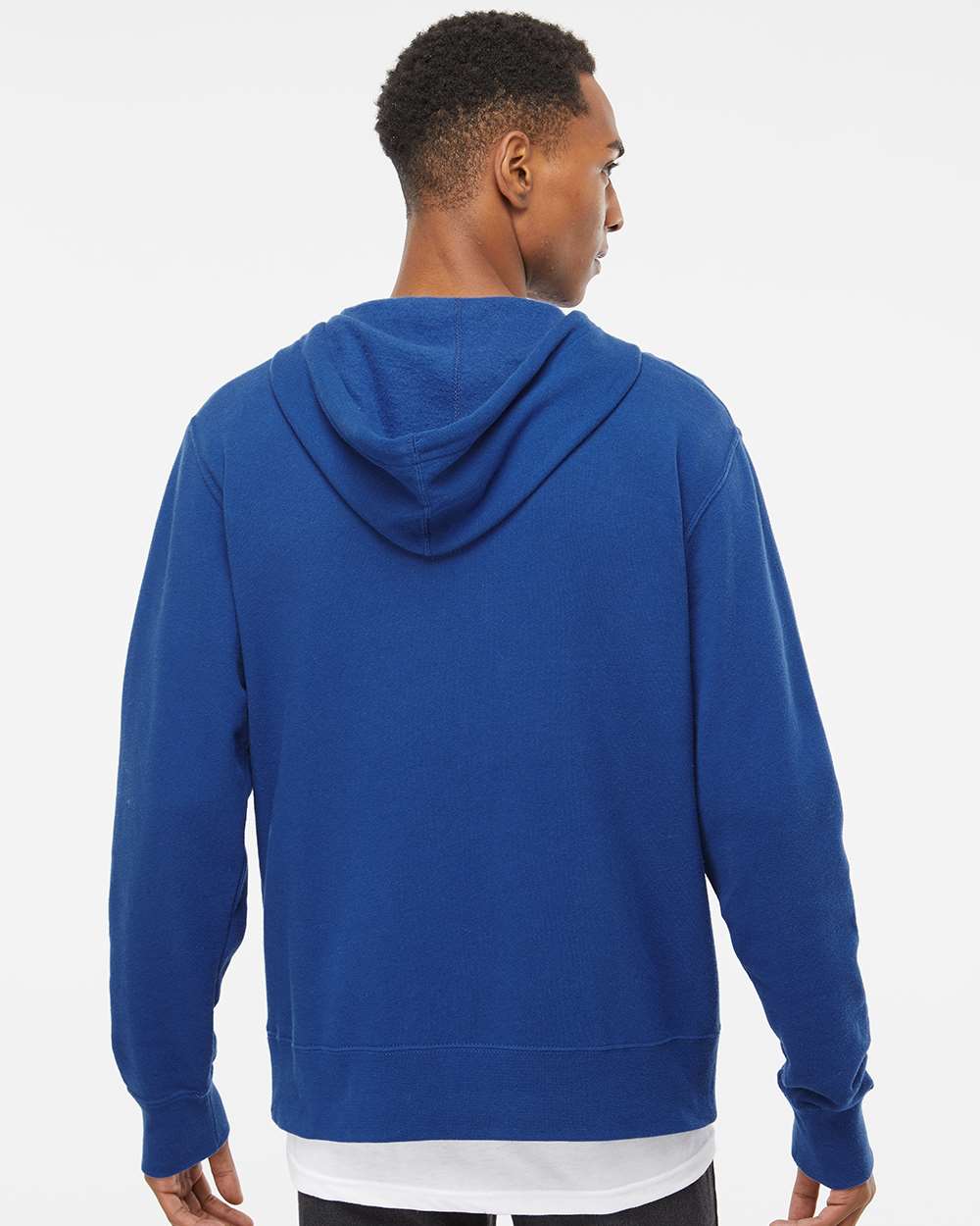 Unisex Lightweight Full-Zip Hooded Sweatshirt - OnModelBack - B81076992 - Cobalt