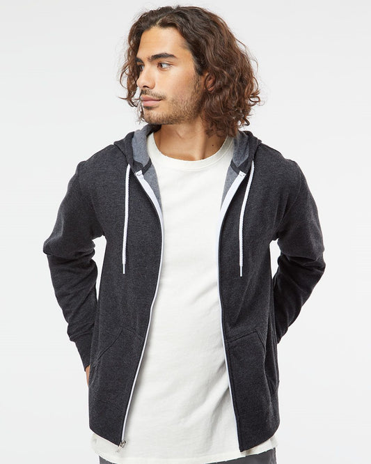 Unisex Lightweight Full-Zip Hooded Sweatshirt - styleImage