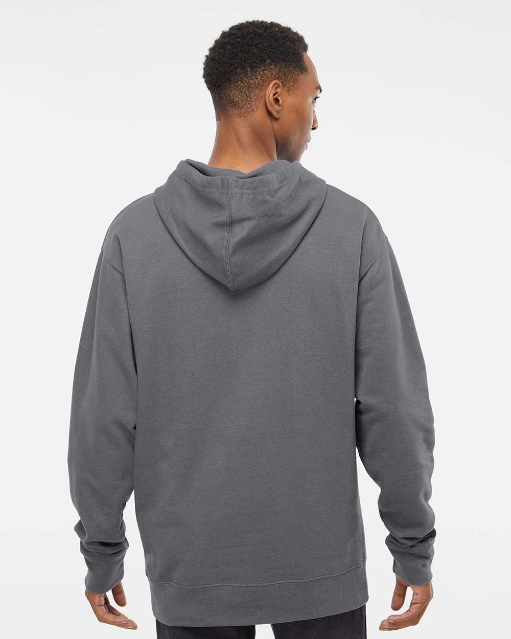 Unisex Midweight Hooded Sweatshirt - OnModelBack - B23676102 - Charcoal