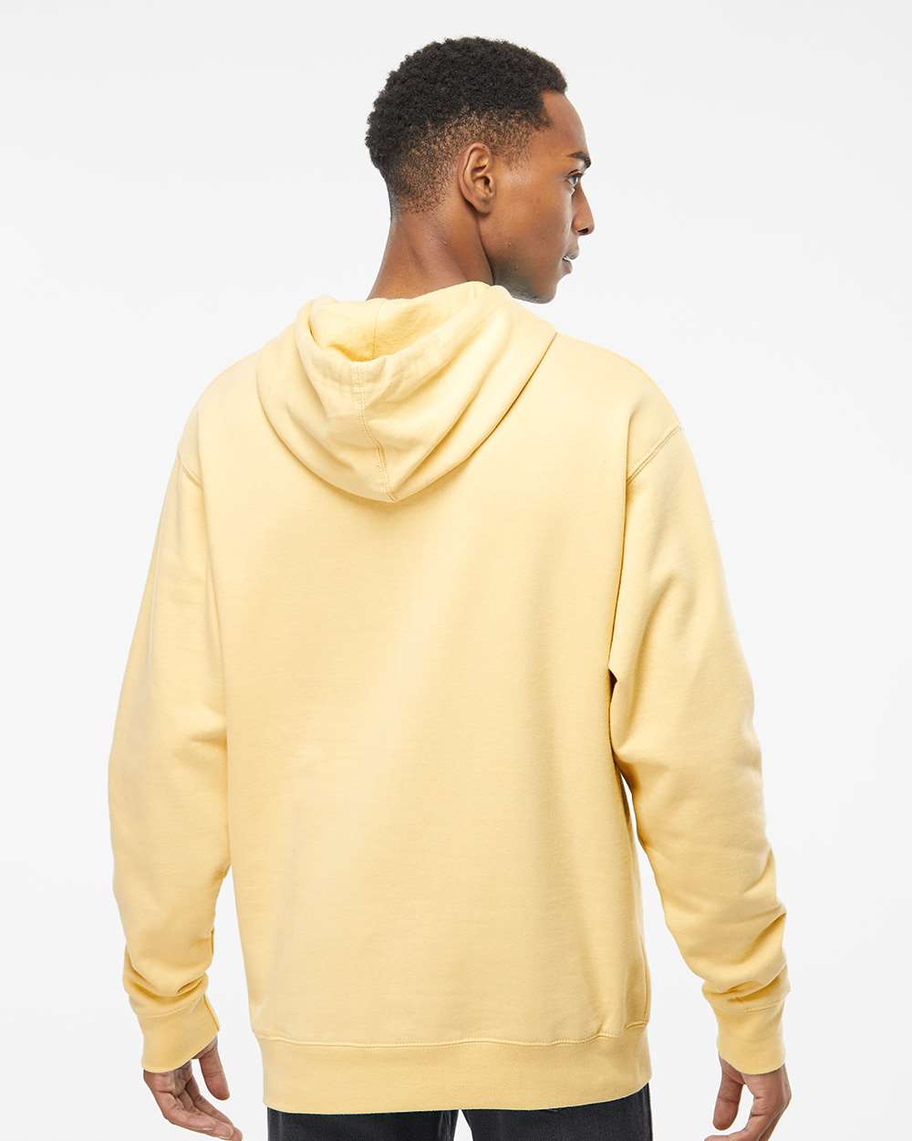Unisex Midweight Hooded Sweatshirt - OnModelBack - B23676402 - Light Yellow