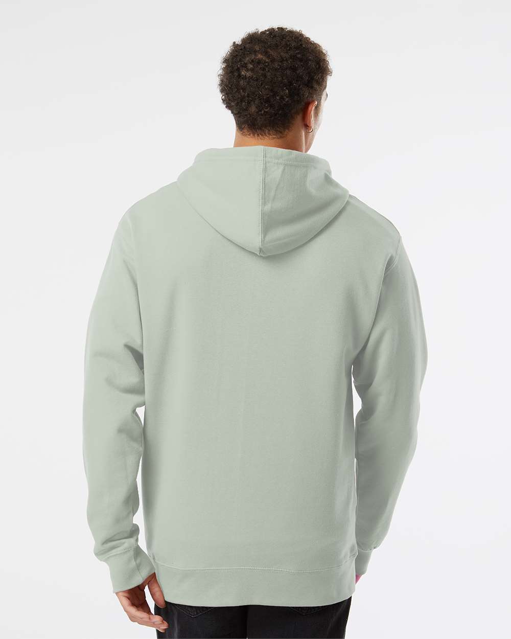 Unisex Midweight Hooded Sweatshirt - OnModelBack - B23676432 - Dusty Sage