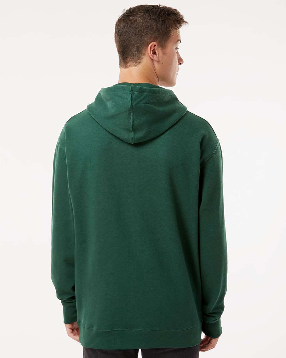 Unisex Midweight Hooded Sweatshirt - OnModelBack - B23676542 - Forest Green
