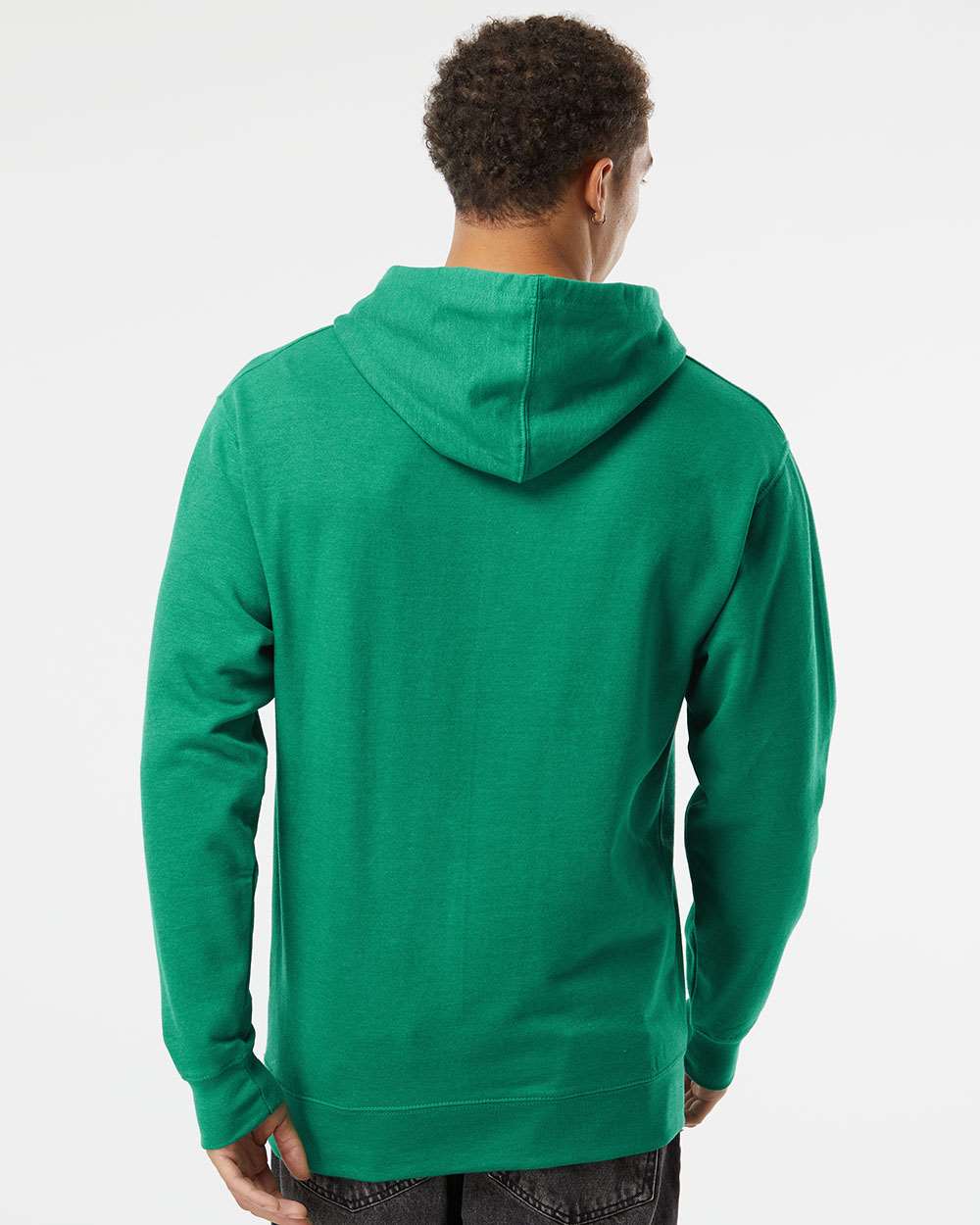 Unisex Midweight Hooded Sweatshirt - OnModelBack - B23676612 - Kelly Green Heather