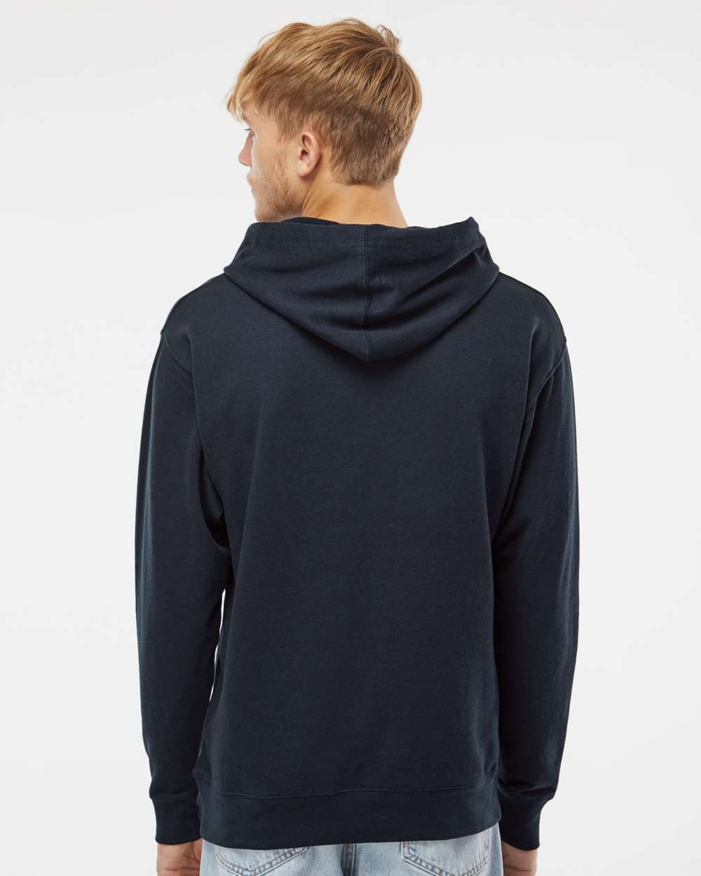 Unisex Midweight Hooded Sweatshirt - OnModelBack - B23676652 - Classic Navy