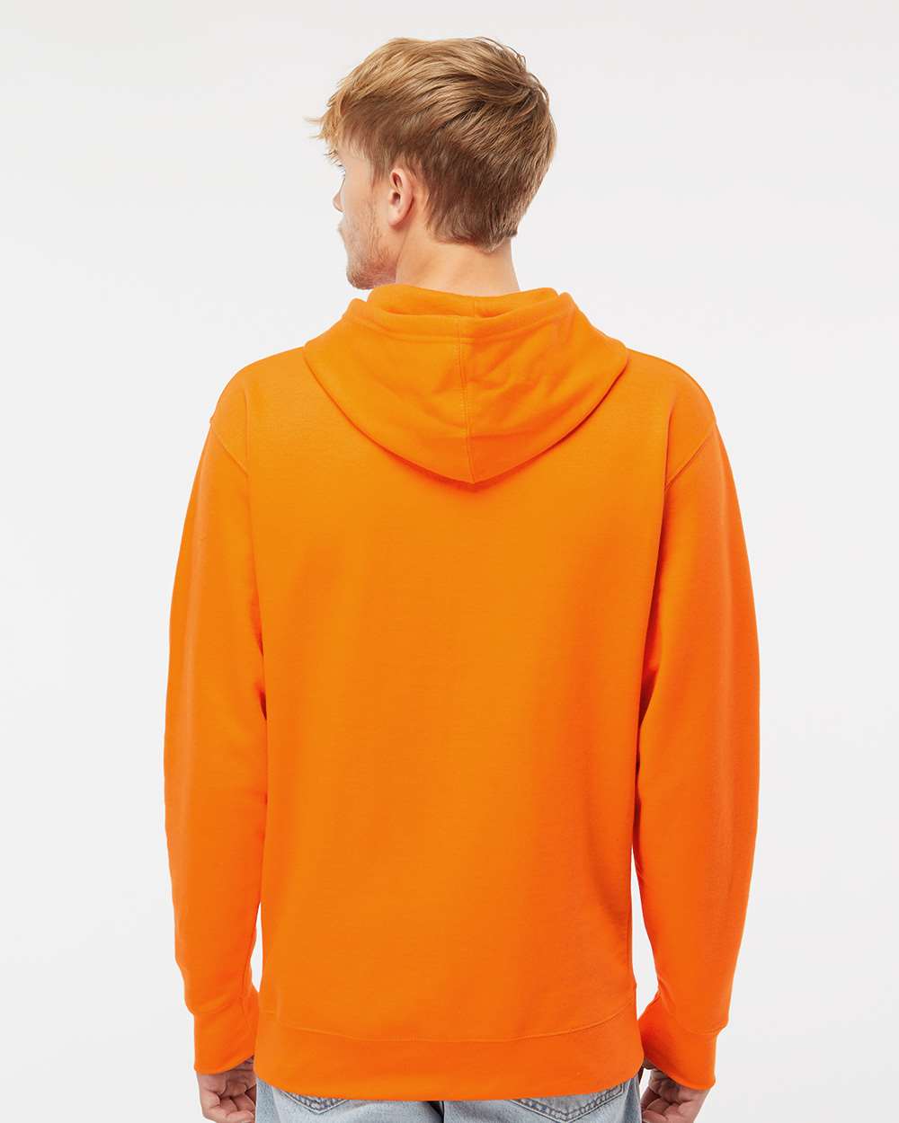 Unisex Midweight Hooded Sweatshirt - OnModelBack - B23676662 - Safety Orange