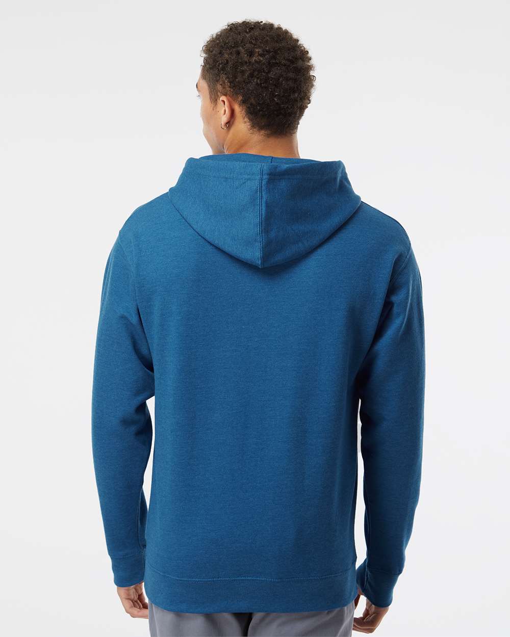 Unisex Midweight Hooded Sweatshirt - OnModelBack - B23676762 - Royal Heather
