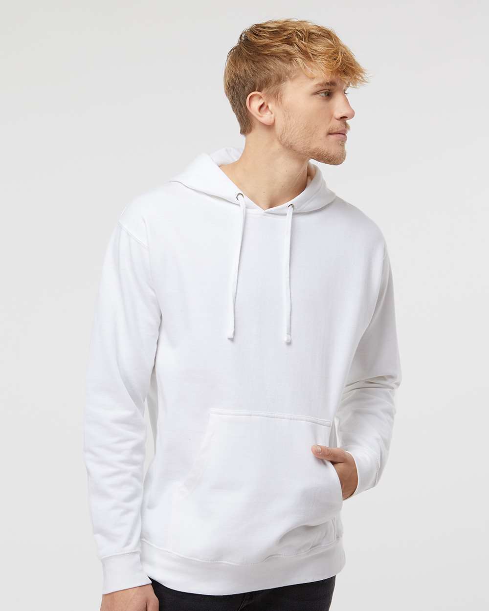 Unisex Midweight Hooded Sweatshirt - OnModelFront - B23676002 - White