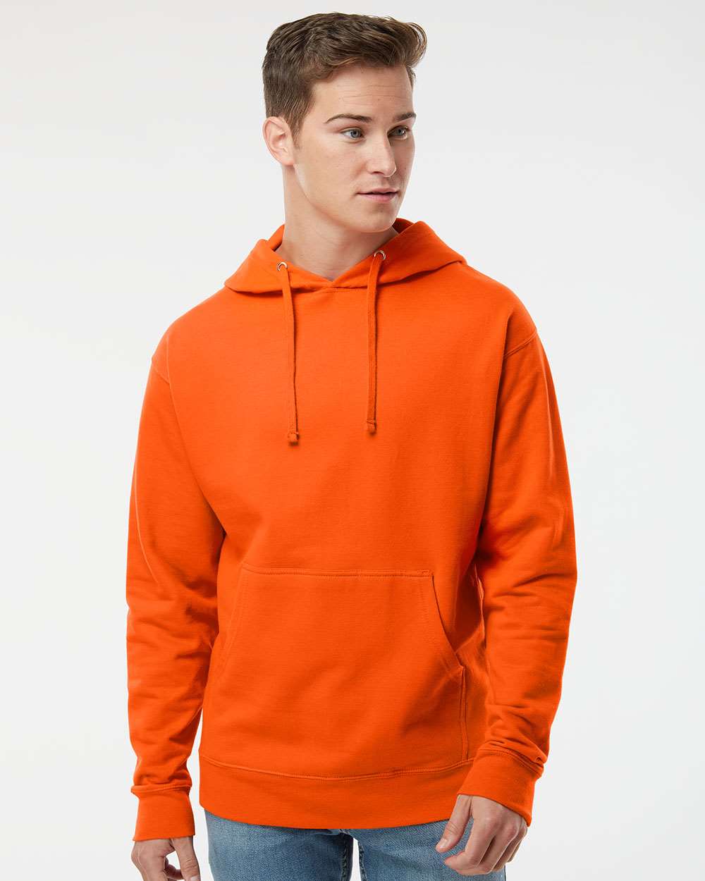 Unisex Midweight Hooded Sweatshirt - OnModelFront - B23676062 - Orange