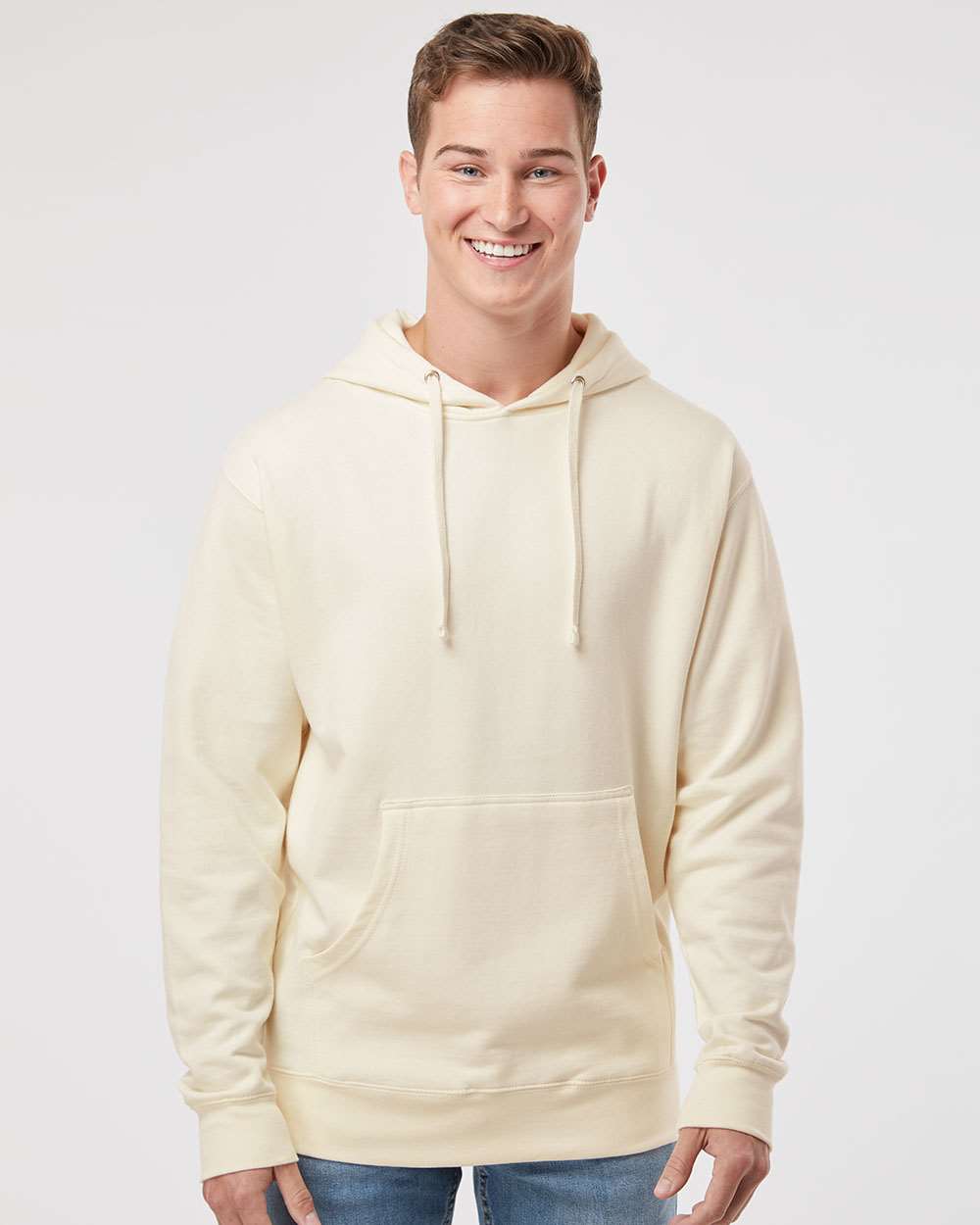 Unisex Midweight Hooded Sweatshirt - OnModelFront - B23676242 - Bone