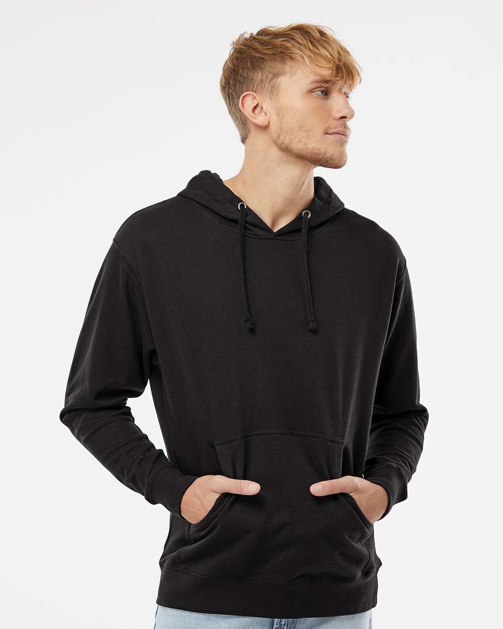 Unisex Midweight Hooded Sweatshirt - OnModelFront - B23676502 - Black