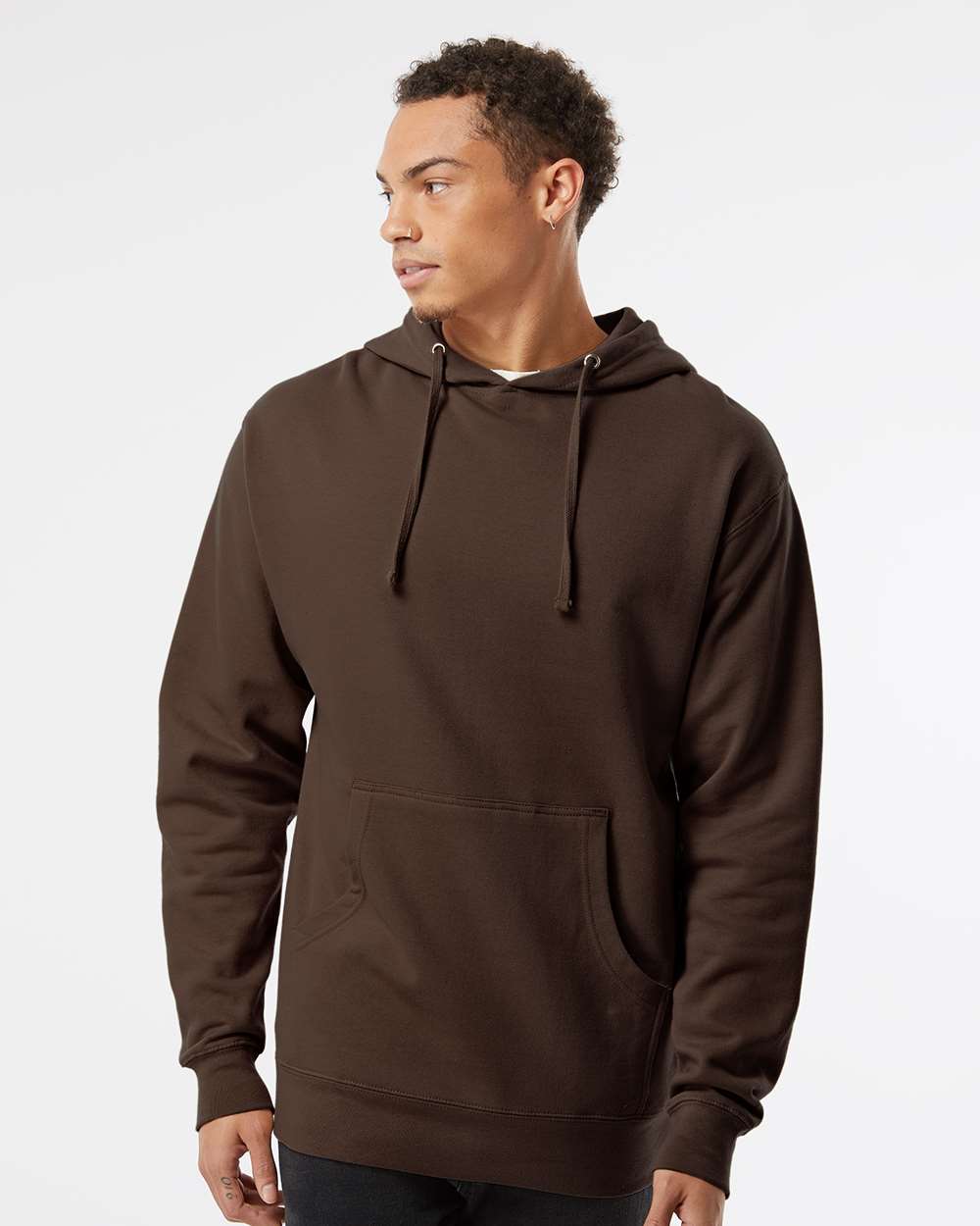 Unisex Midweight Hooded Sweatshirt - OnModelFront - B23676602 - Brown