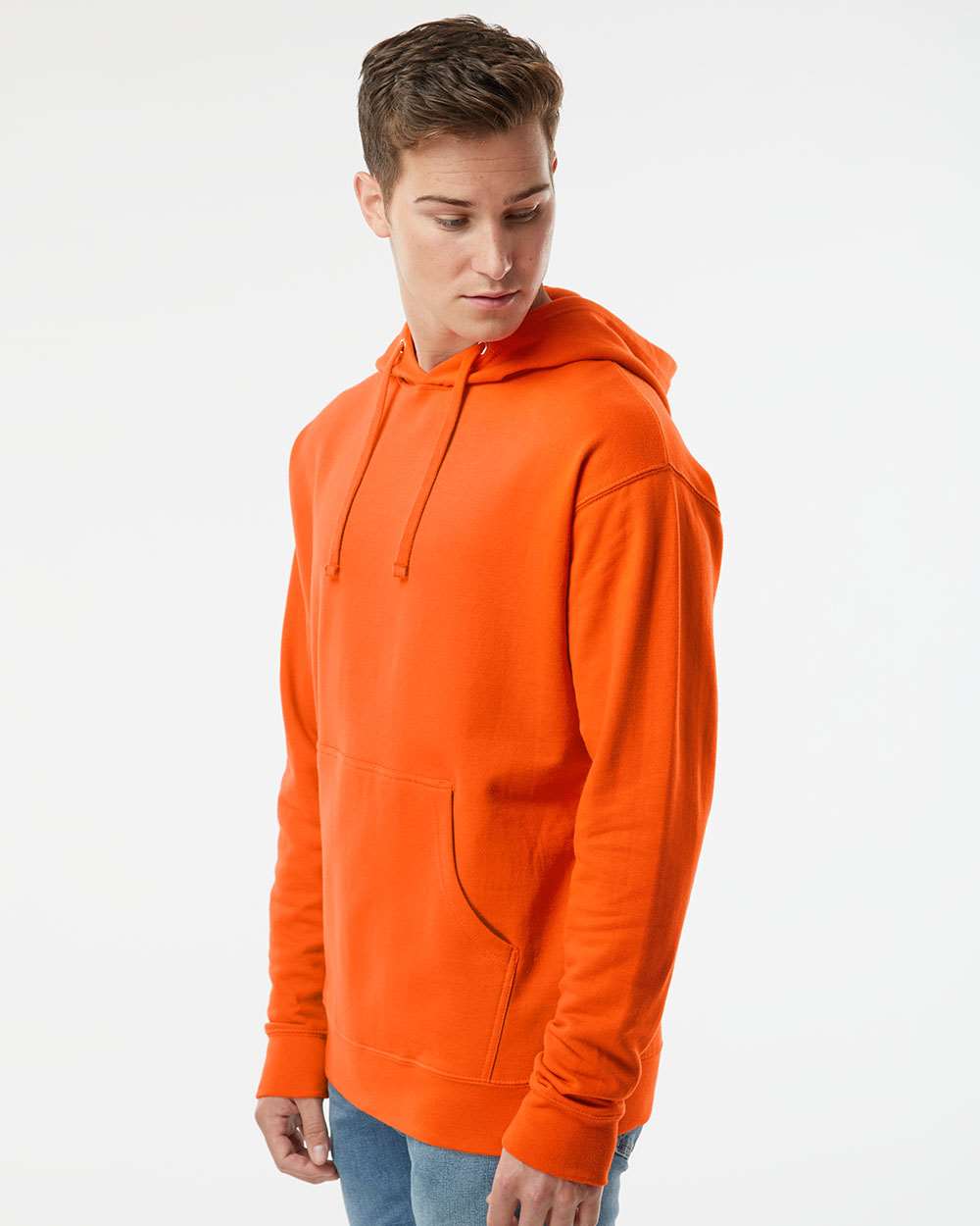 Unisex Midweight Hooded Sweatshirt - OnModelSide - B23676062 - Orange