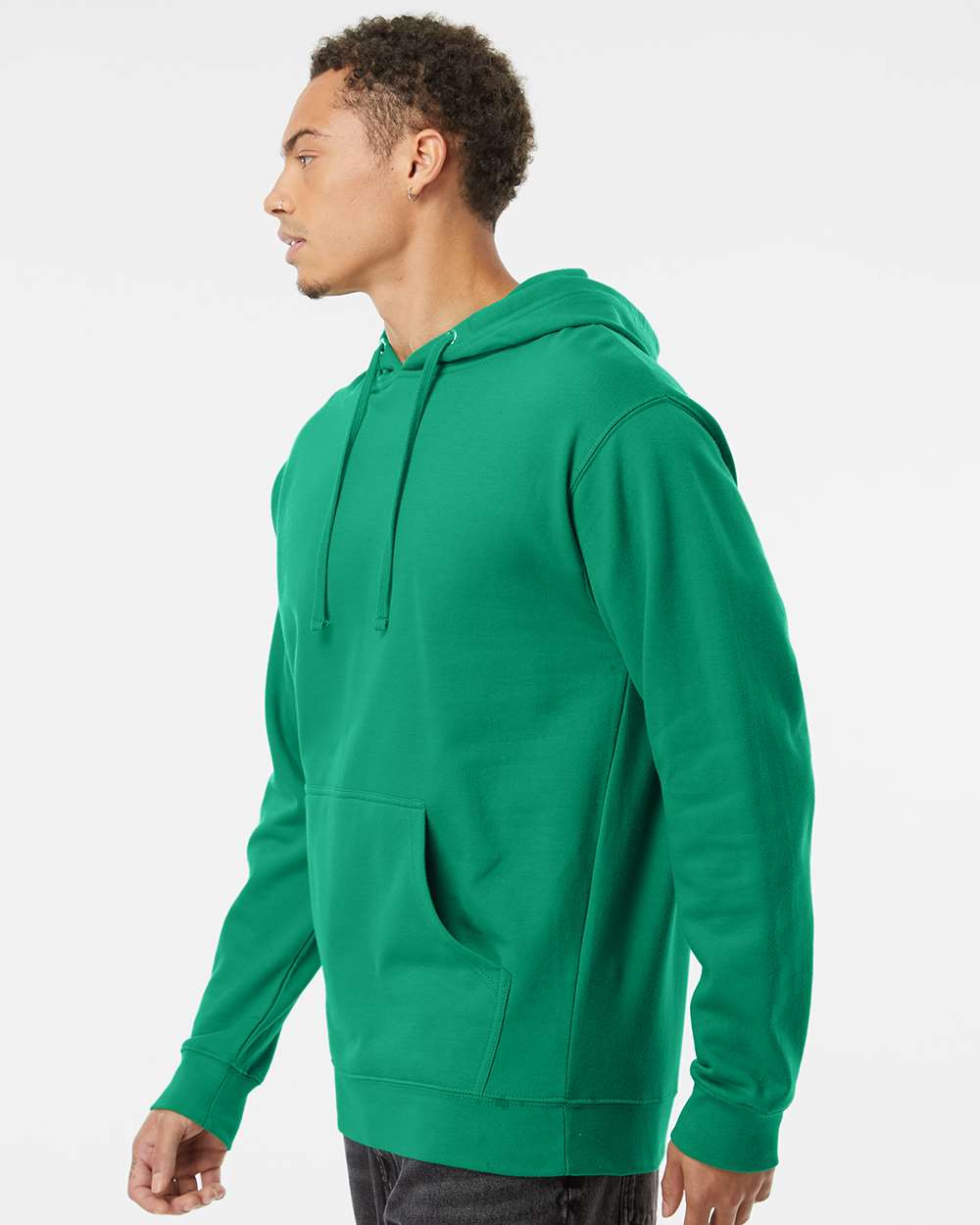 Unisex Midweight Hooded Sweatshirt - OnModelSide - B23676072 - Kelly Green