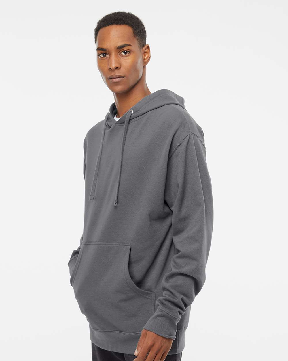 Unisex Midweight Hooded Sweatshirt - OnModelSide - B23676102 - Charcoal