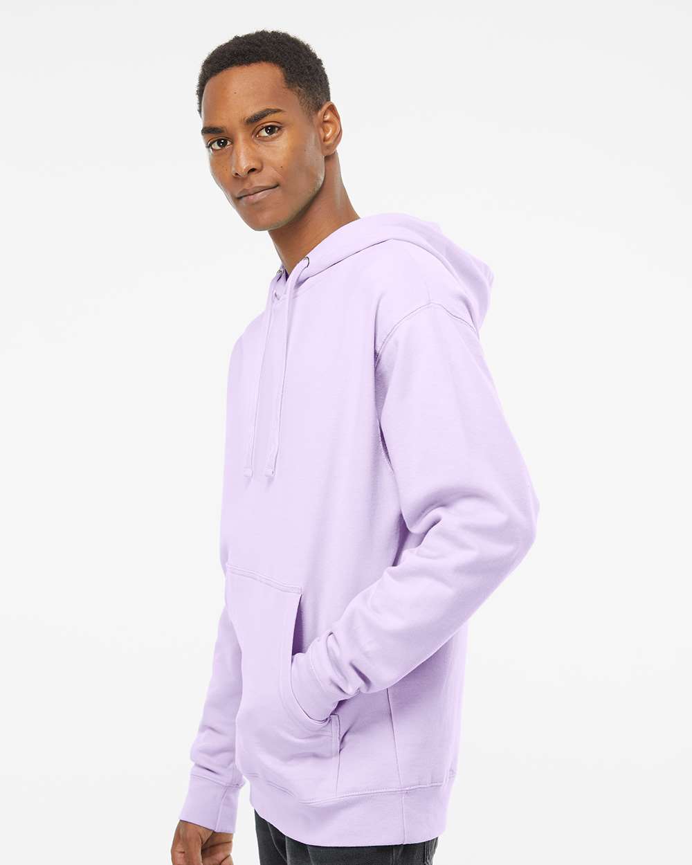 Unisex Midweight Hooded Sweatshirt - OnModelSide - B23676212 - Lavender
