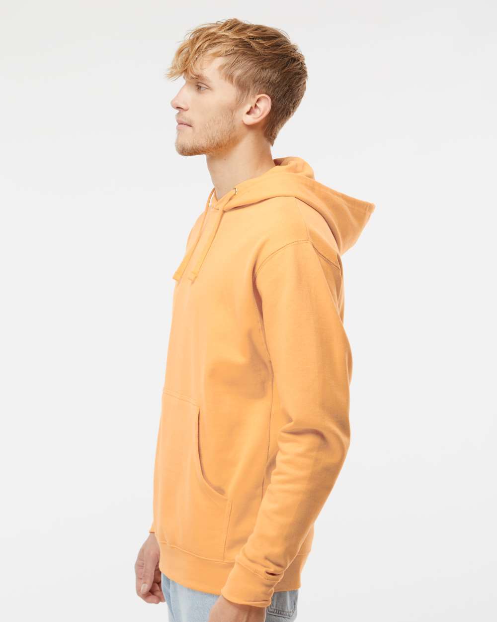 Unisex Midweight Hooded Sweatshirt - OnModelSide - B23676322 - Peach