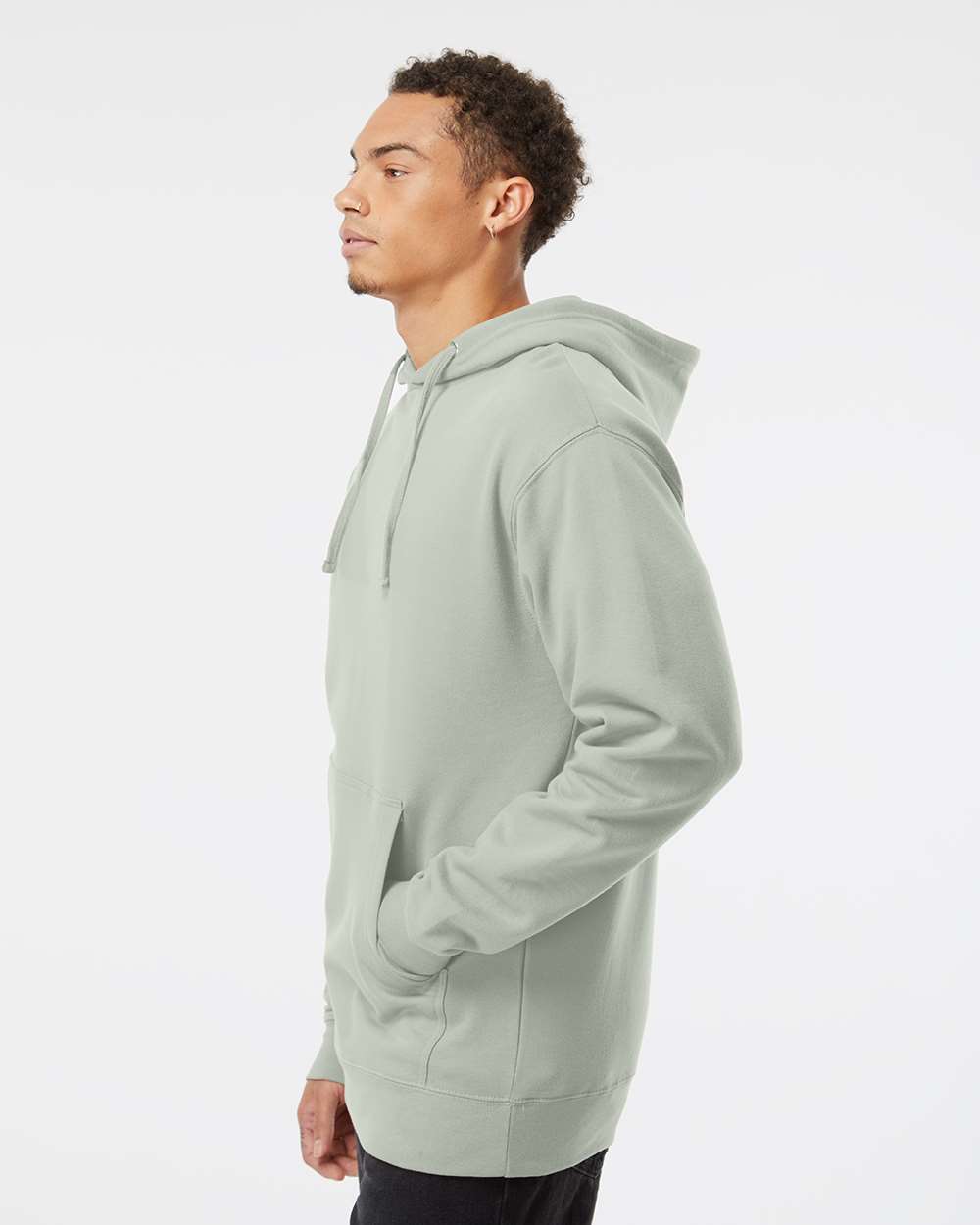 Unisex Midweight Hooded Sweatshirt - OnModelSide - B23676432 - Dusty Sage
