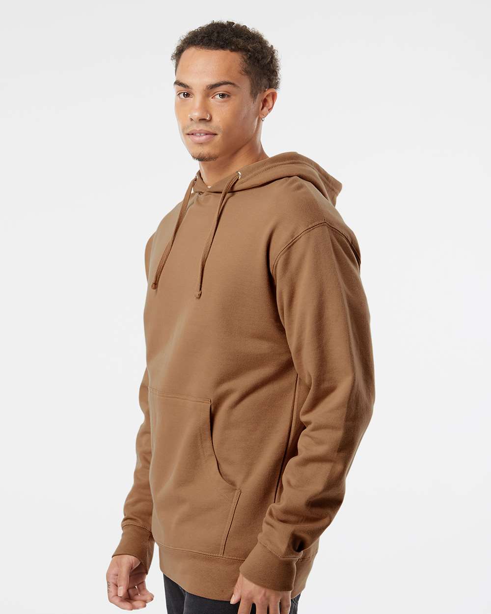 Unisex Midweight Hooded Sweatshirt - OnModelSide - B23676552 - Saddle
