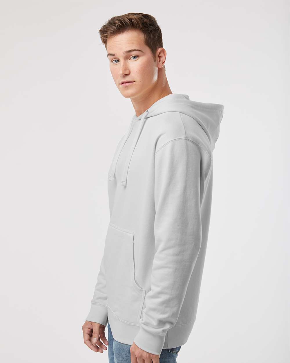 Unisex Midweight Hooded Sweatshirt - OnModelSide - B23676592 - Smoke