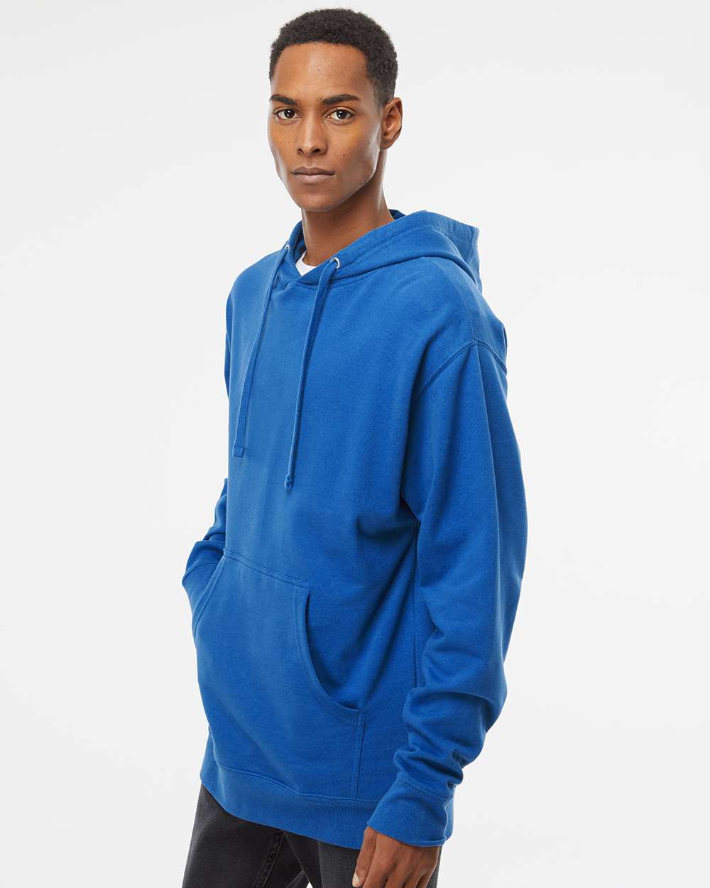 Unisex Midweight Hooded Sweatshirt - OnModelSide - B23676752 - Royal