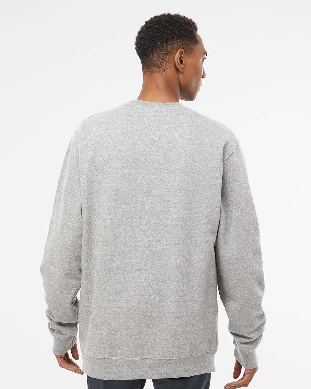 Unisex Midweight Crewneck Sweatshirt - OnModelBack - B83676352 - Grey Heather