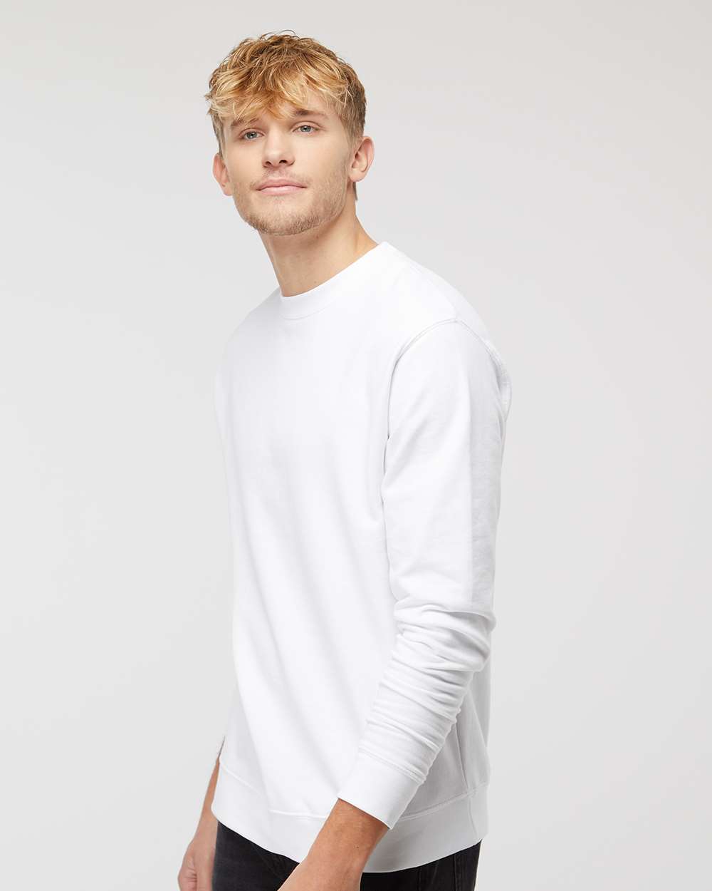 Unisex Midweight Crewneck Sweatshirt - OnModelSide - B83676002 - White