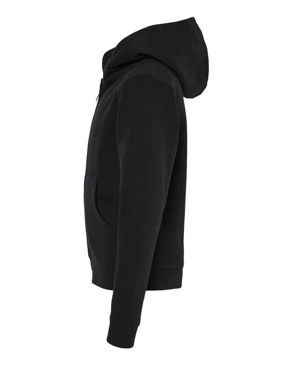 Youth Midweight Full-Zip Hooded Sweatshirt - DirectSide - B32376503 - Black