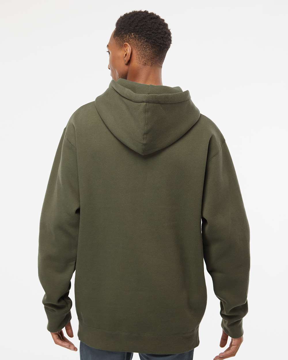 Unisex Heavyweight Hooded Sweatshirt - OnModelBack - B22276642 - Army