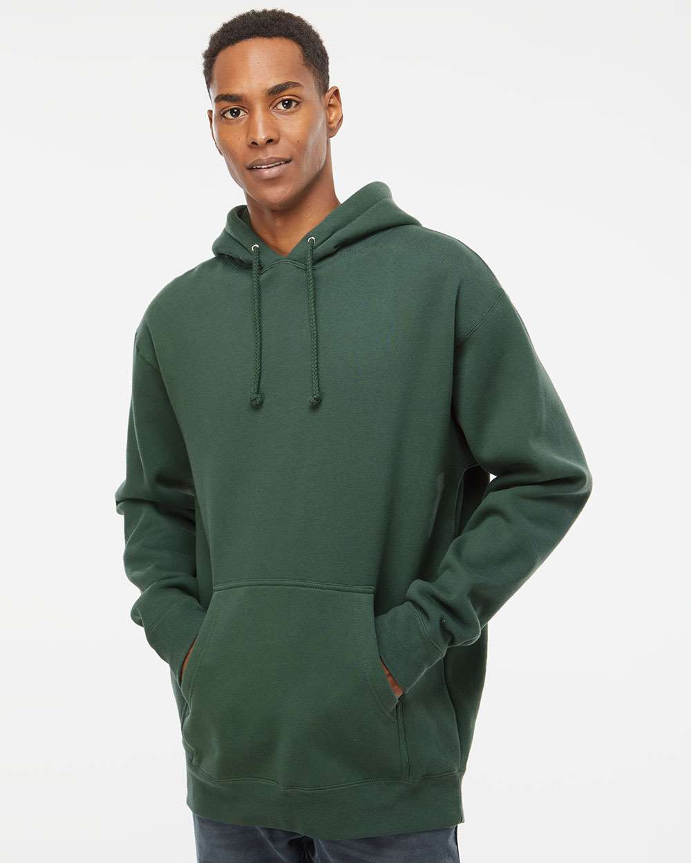 Unisex Heavyweight Hooded Sweatshirt - OnModelFront - B22276232 - Alpine Green