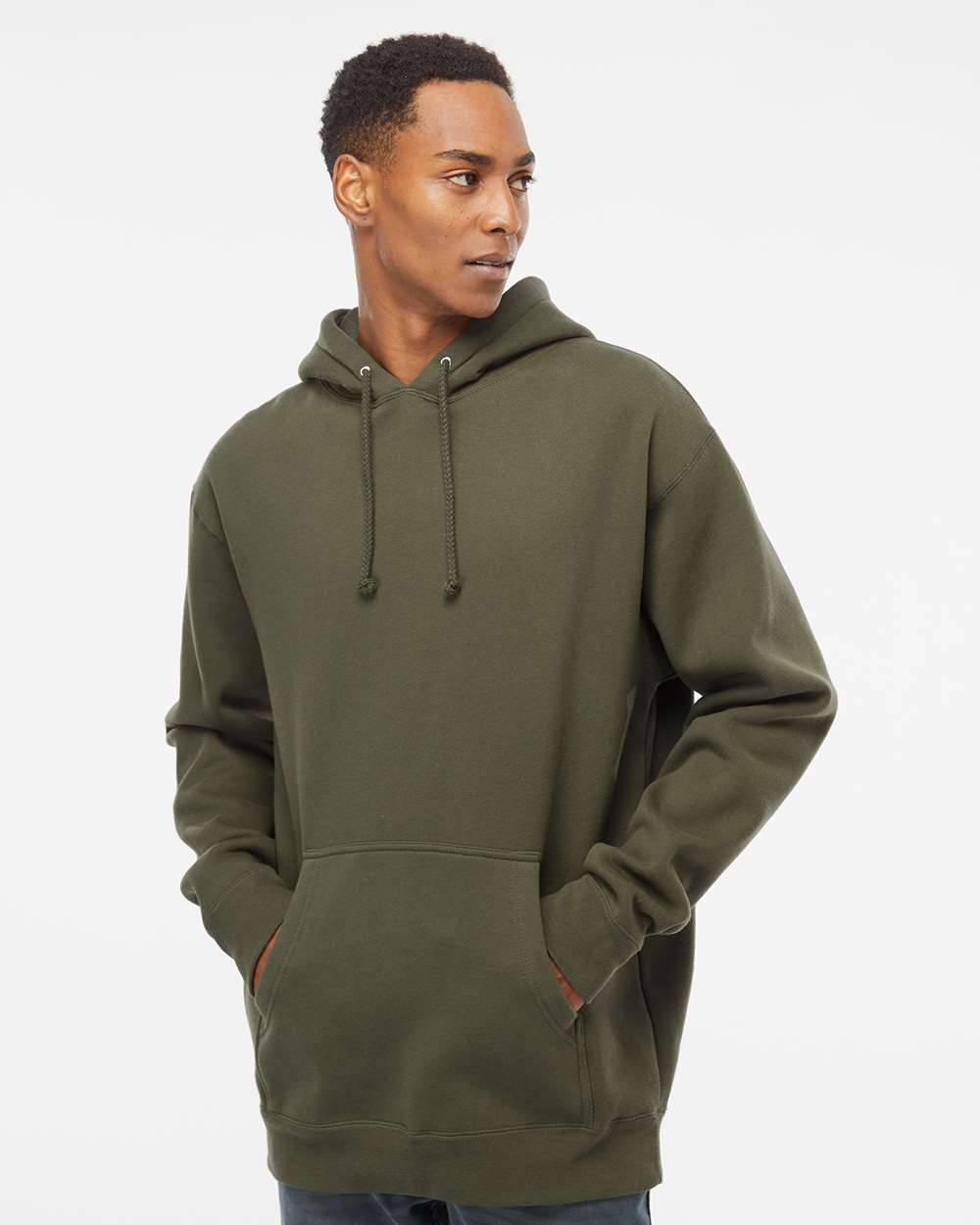 Unisex Heavyweight Hooded Sweatshirt - OnModelFront - B22276642 - Army