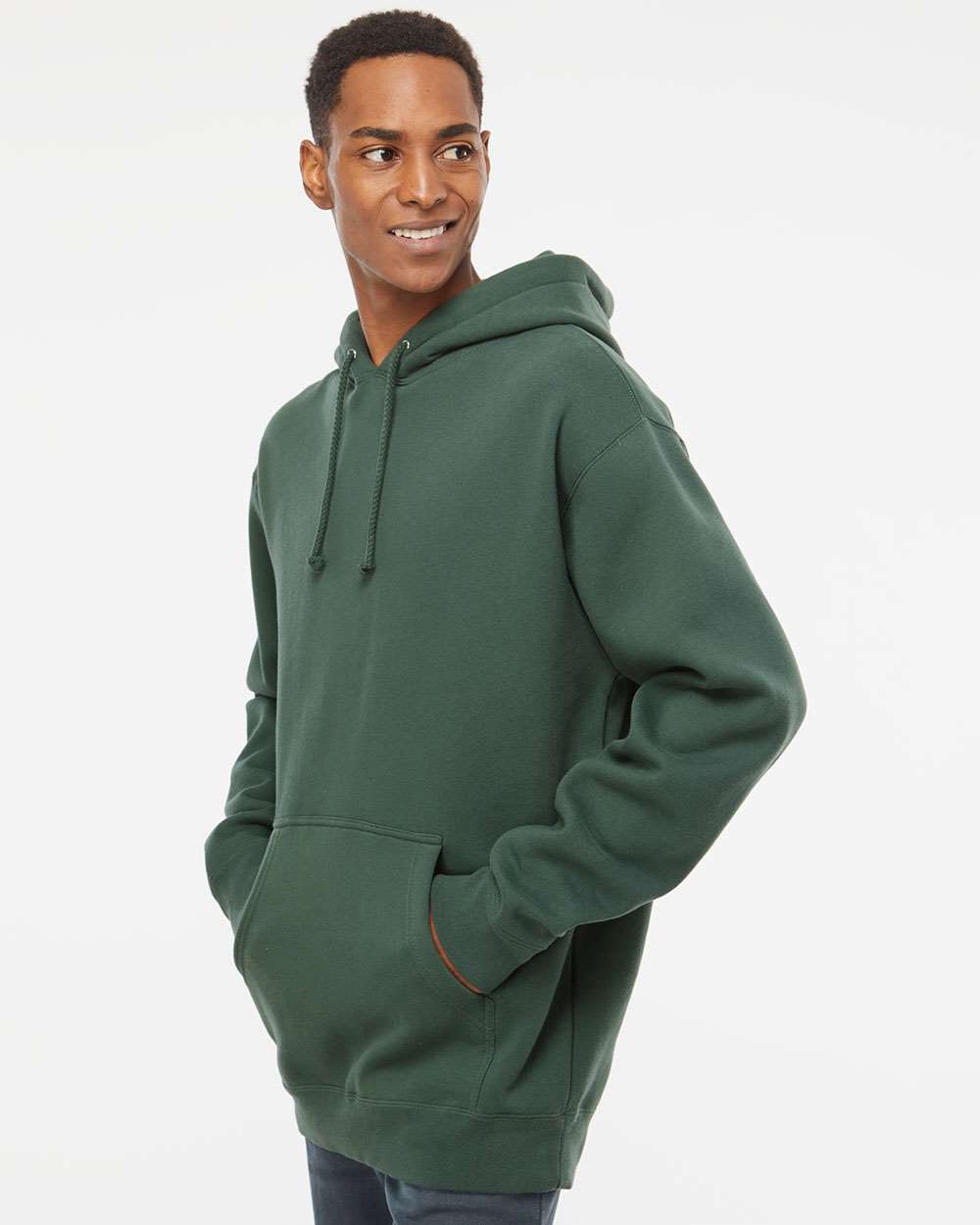 Unisex Heavyweight Hooded Sweatshirt - OnModelSide - B22276232 - Alpine Green