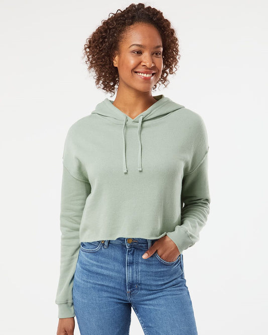 Women’s Lightweight Crop Hooded Sweatshirt - styleImage