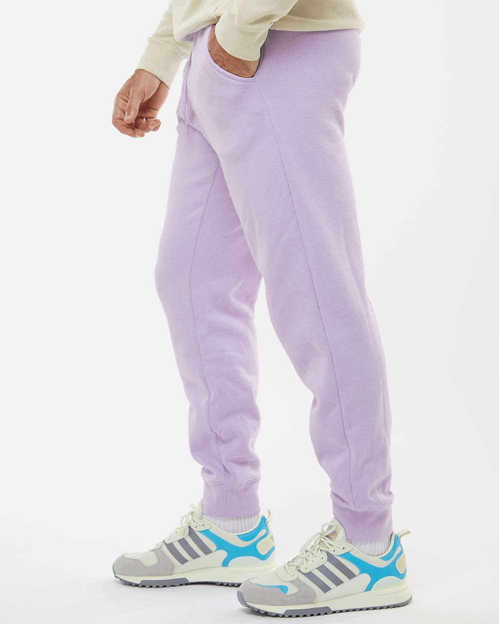 Men's Midweight Fleece Sweatpants - OnModelSide - B01776672 - Lavender