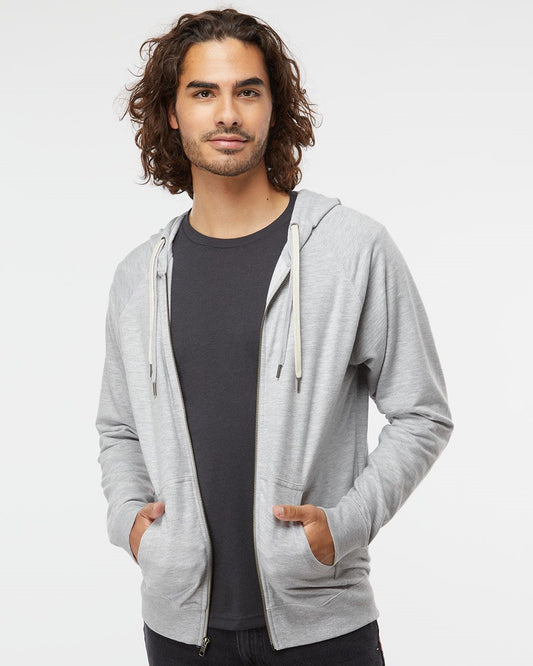 Unisex Icon Lightweight Loopback Terry Full-Zip Hooded Sweatshirt - styleImage