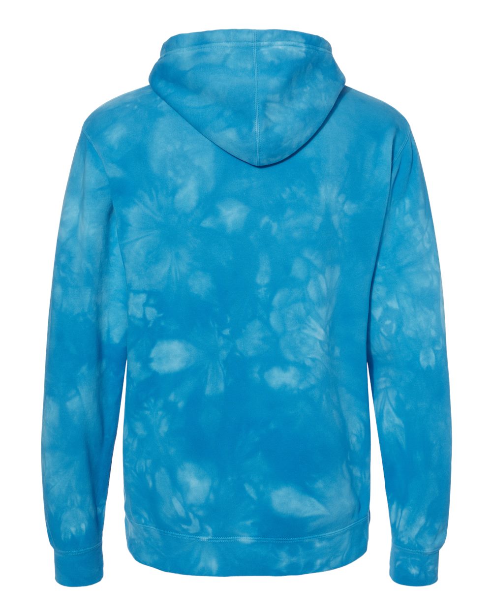 Unisex Midweight Tie-Dyed Hooded Sweatshirt - Back - B01476252 - Tie Dye Aqua Blue