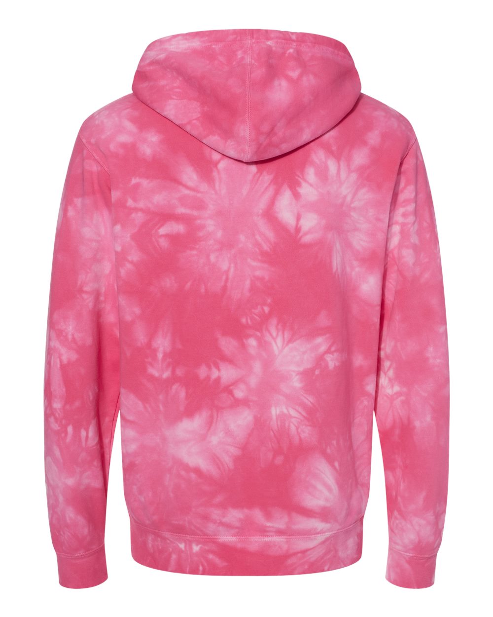 Unisex Midweight Tie-Dyed Hooded Sweatshirt - Back - B01476302 - Tie Dye Pink