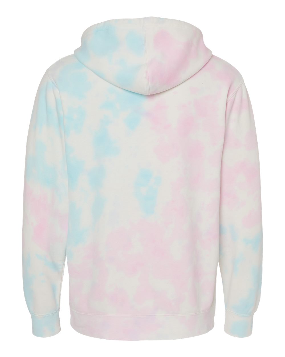 Unisex Midweight Tie-Dyed Hooded Sweatshirt - Back - B01476312 - Tie Dye Cotton Candy
